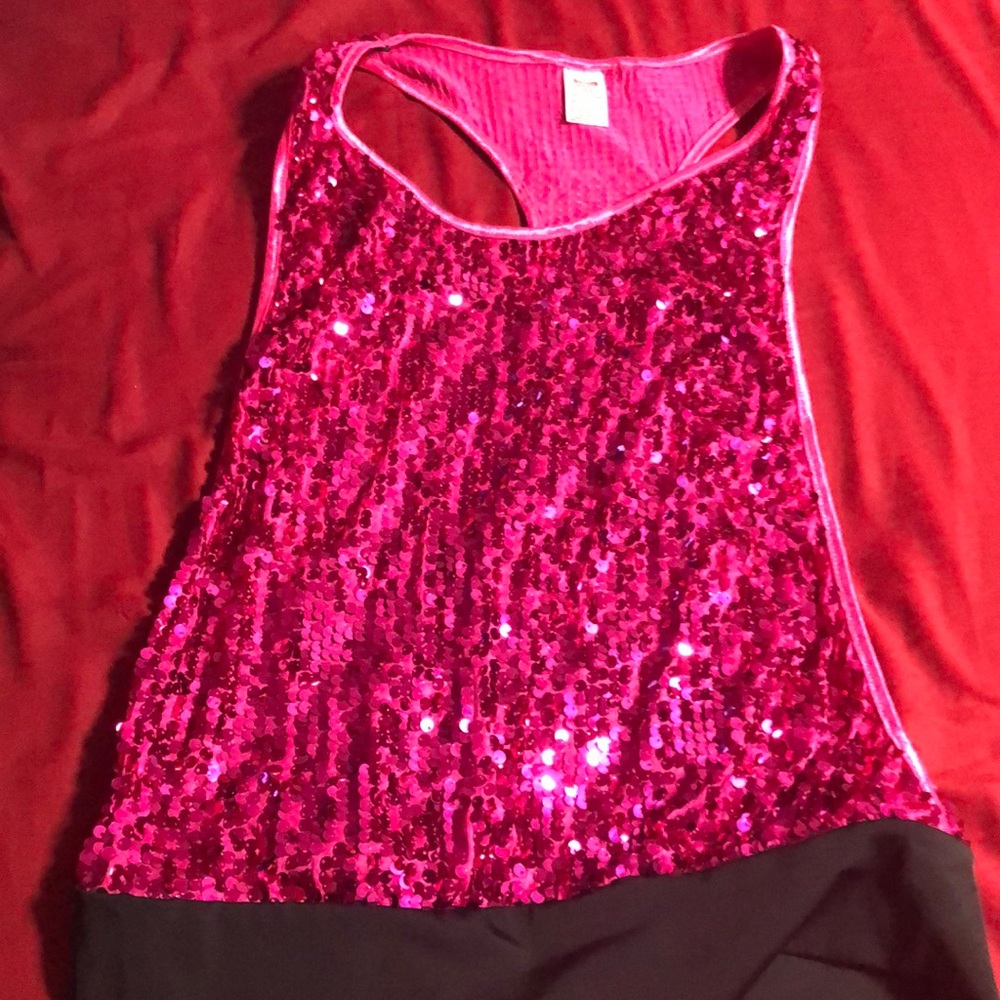 Sparkly pink dance tank top